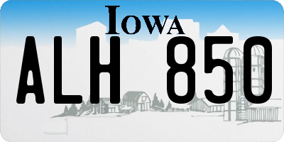 IA license plate ALH850