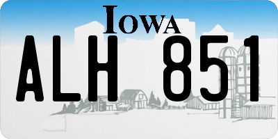 IA license plate ALH851