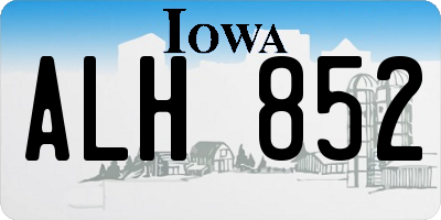 IA license plate ALH852