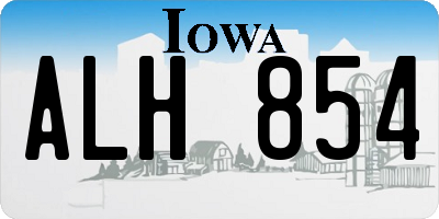 IA license plate ALH854