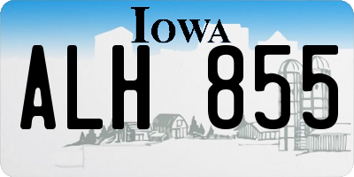 IA license plate ALH855