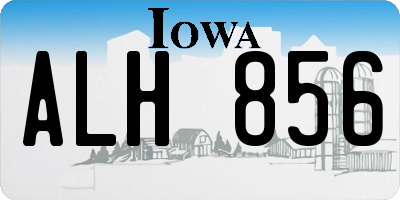 IA license plate ALH856