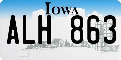 IA license plate ALH863