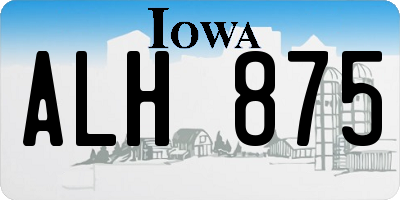 IA license plate ALH875