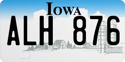 IA license plate ALH876