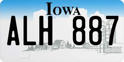 IA license plate ALH887
