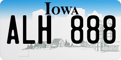IA license plate ALH888