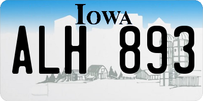 IA license plate ALH893