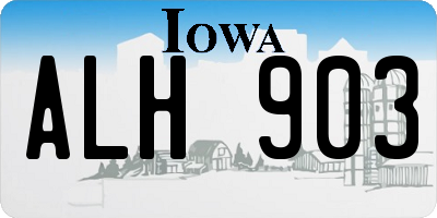 IA license plate ALH903