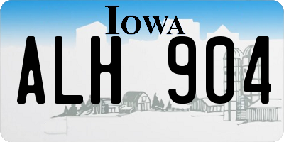 IA license plate ALH904