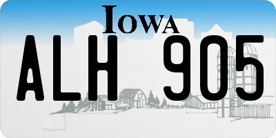 IA license plate ALH905