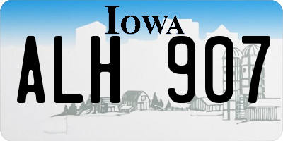 IA license plate ALH907