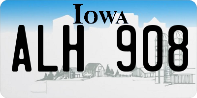 IA license plate ALH908