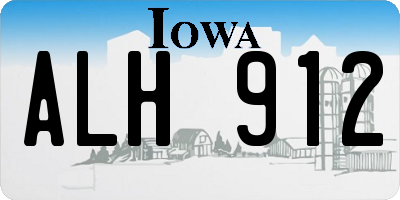 IA license plate ALH912
