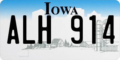 IA license plate ALH914