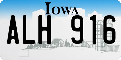 IA license plate ALH916