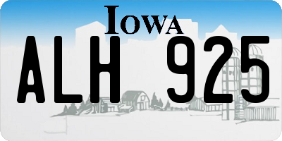 IA license plate ALH925