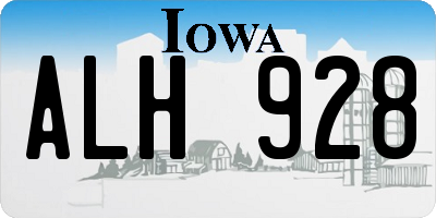 IA license plate ALH928