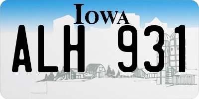 IA license plate ALH931