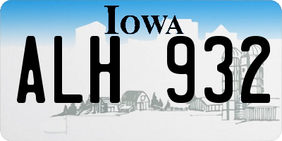 IA license plate ALH932