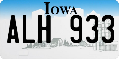 IA license plate ALH933