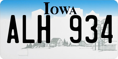 IA license plate ALH934