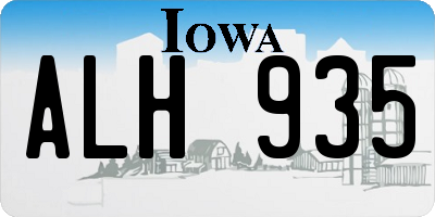 IA license plate ALH935