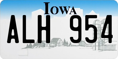 IA license plate ALH954