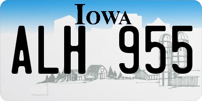 IA license plate ALH955