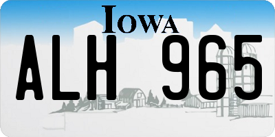 IA license plate ALH965
