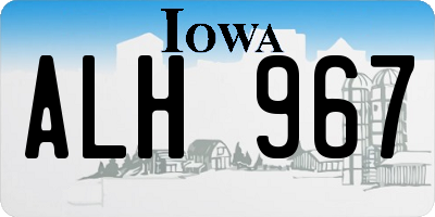 IA license plate ALH967