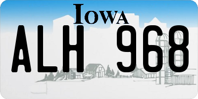 IA license plate ALH968