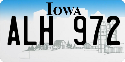 IA license plate ALH972