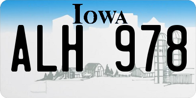 IA license plate ALH978