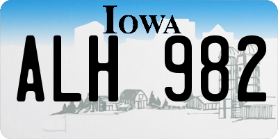 IA license plate ALH982