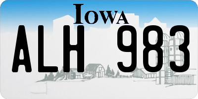 IA license plate ALH983