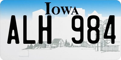 IA license plate ALH984