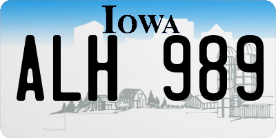 IA license plate ALH989
