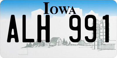 IA license plate ALH991