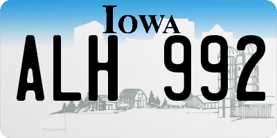 IA license plate ALH992