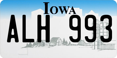 IA license plate ALH993