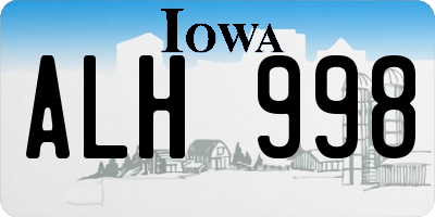 IA license plate ALH998