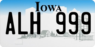 IA license plate ALH999