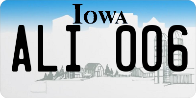 IA license plate ALI006