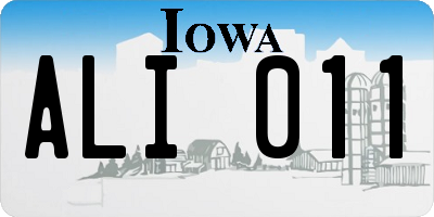 IA license plate ALI011