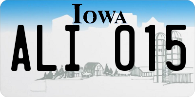 IA license plate ALI015