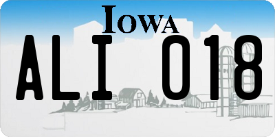 IA license plate ALI018