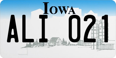 IA license plate ALI021