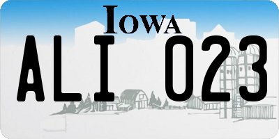 IA license plate ALI023