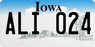 IA license plate ALI024